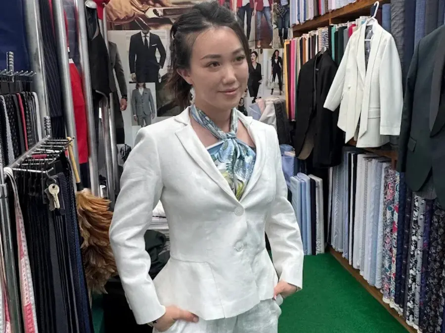 Women’s white tailored suit